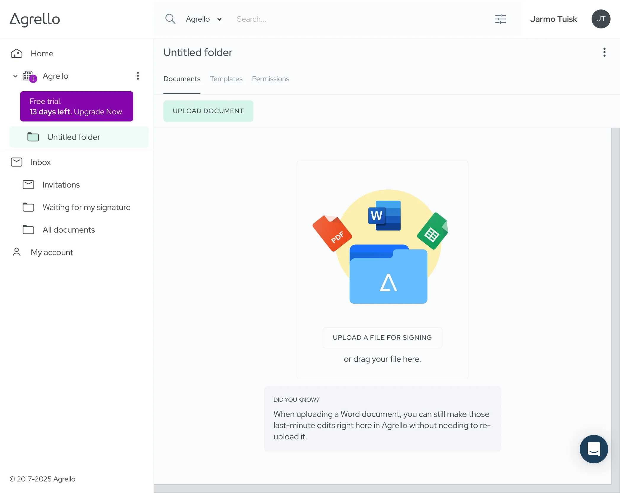 Agrello sākuma ekrāns jauniem lietotājiem