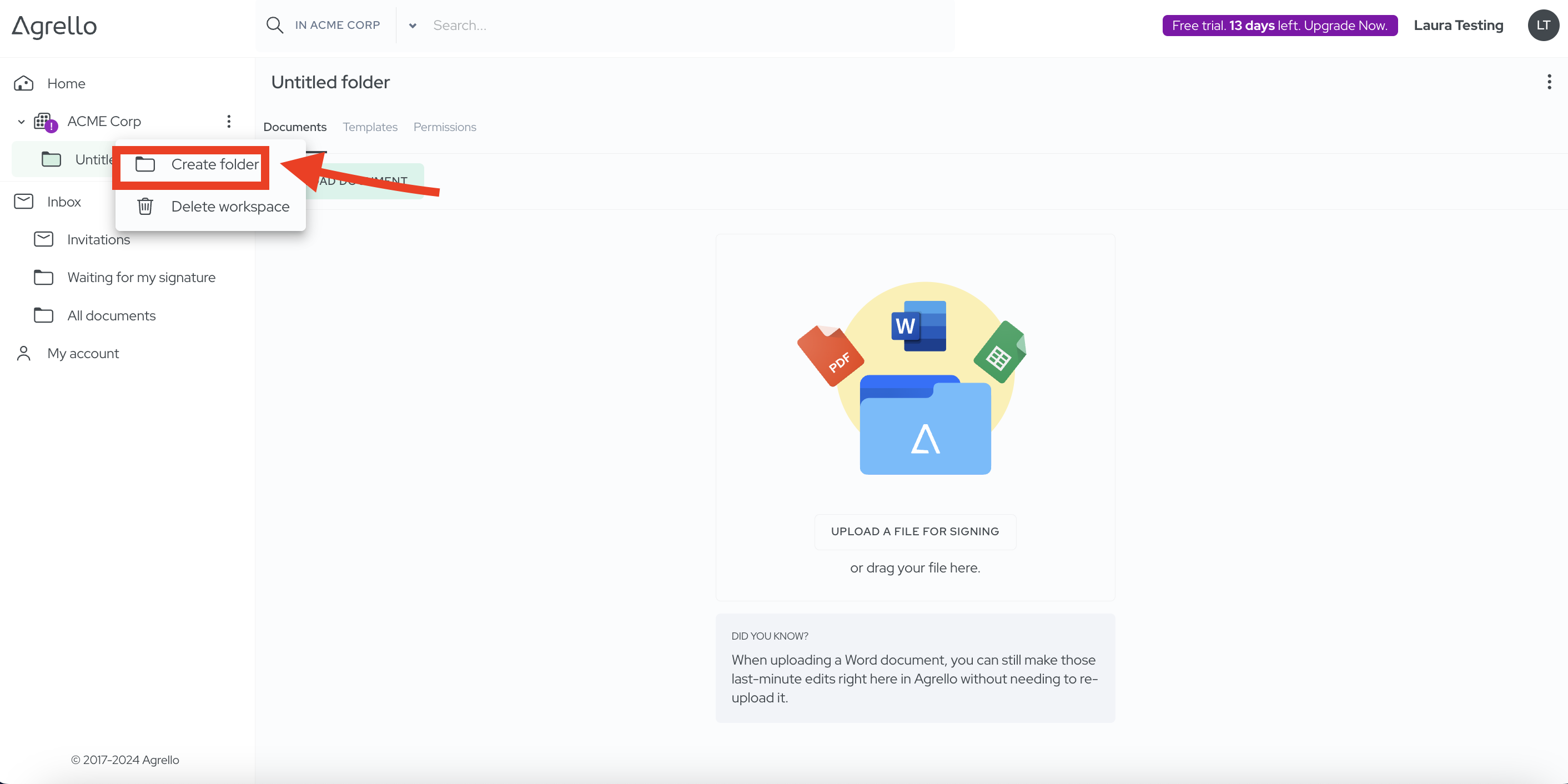 Jaunas mapes izveide Agrello