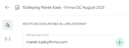 Lisa allkirjastajate emailid
