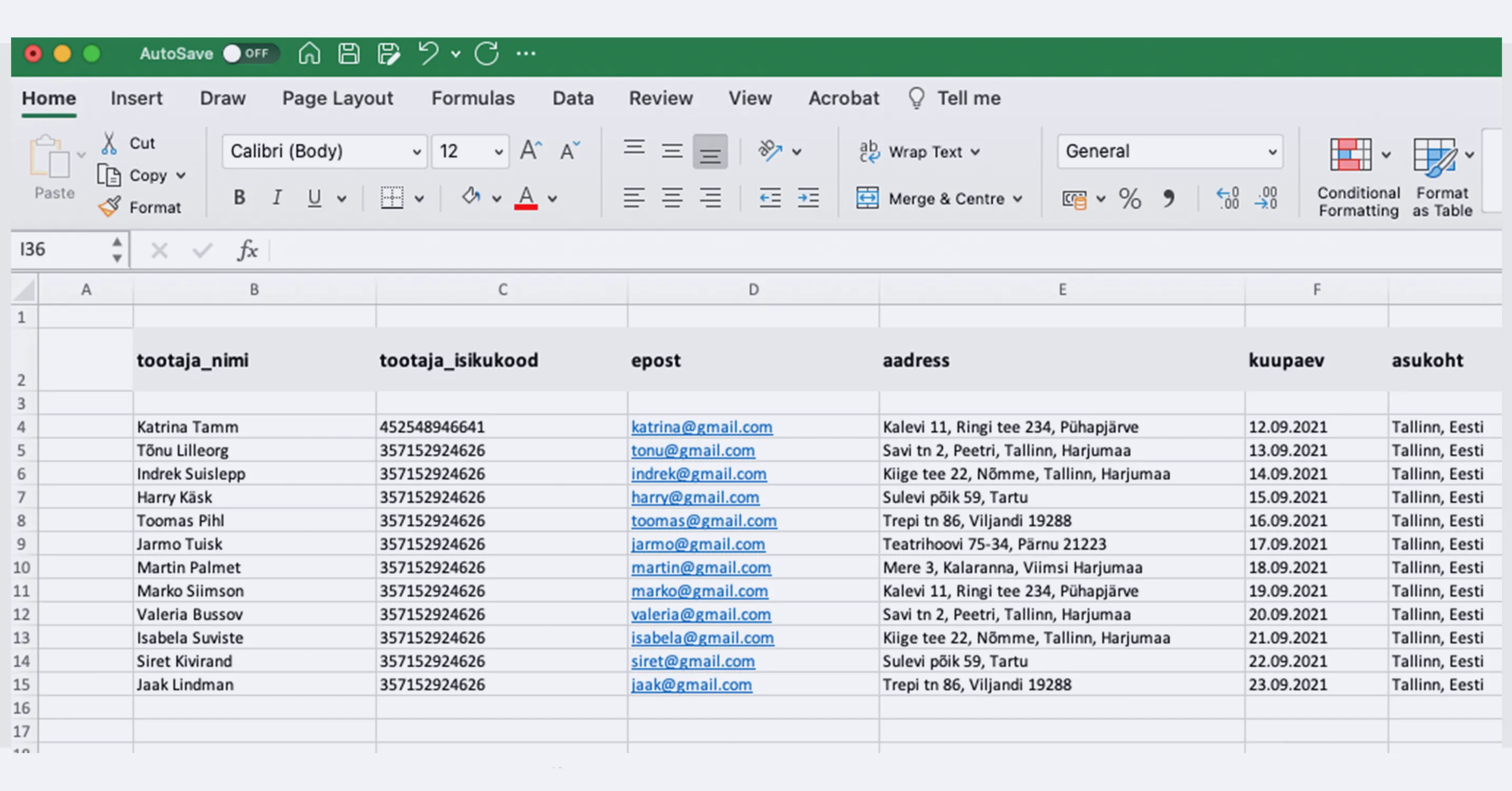 Create CSV