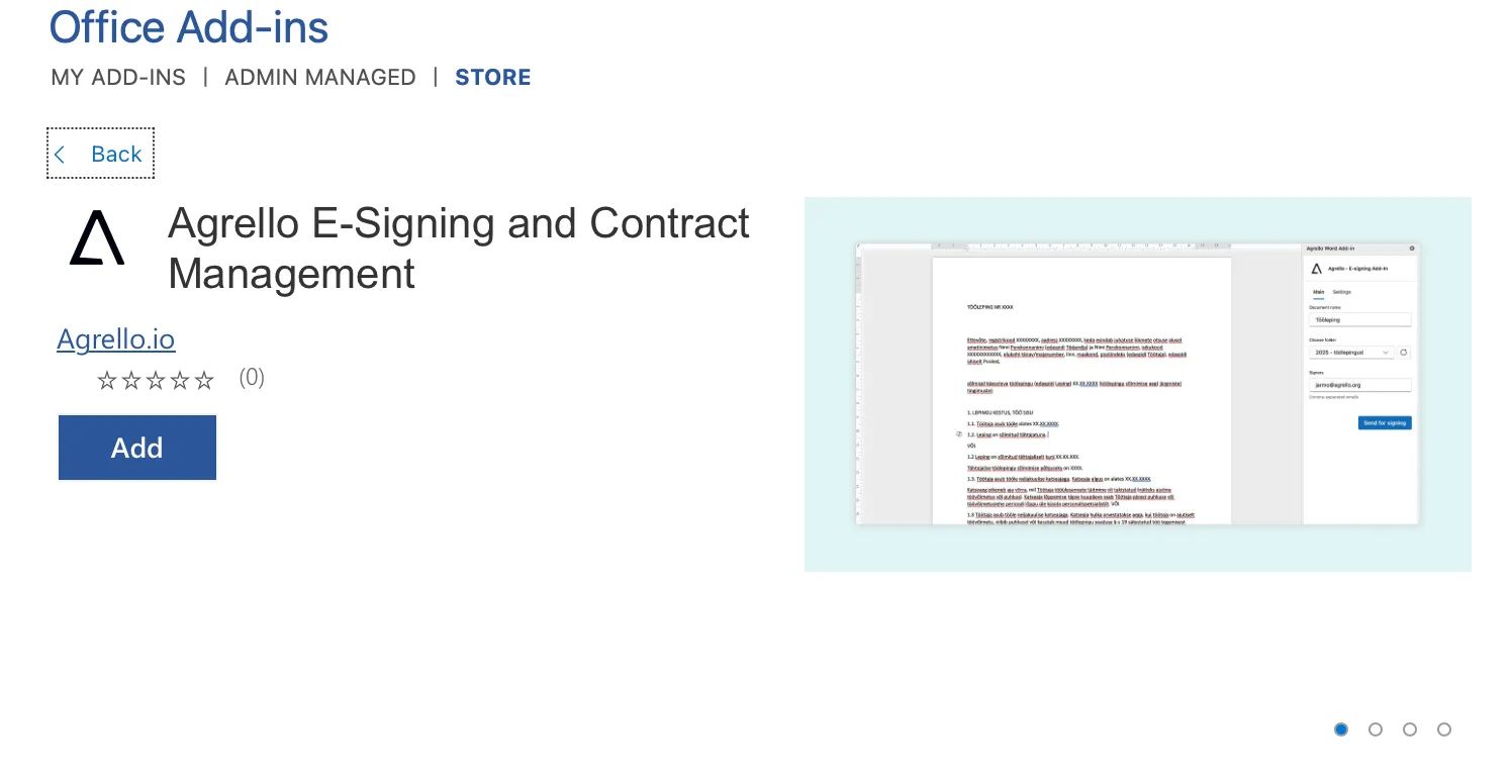 Пошук Agrello в Office Store